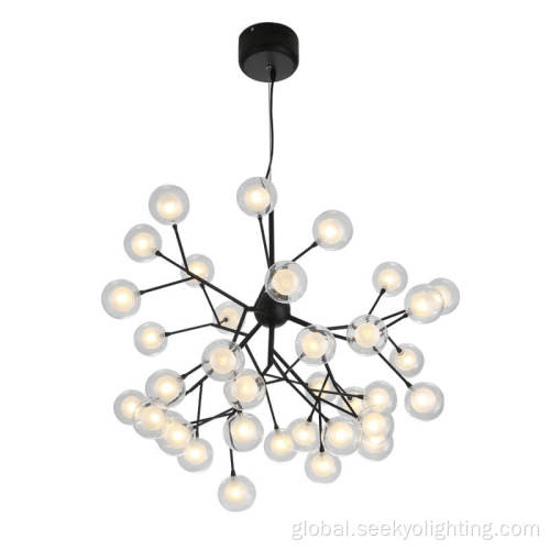 China Bubble glass ball branch multi heads pendant light Factory